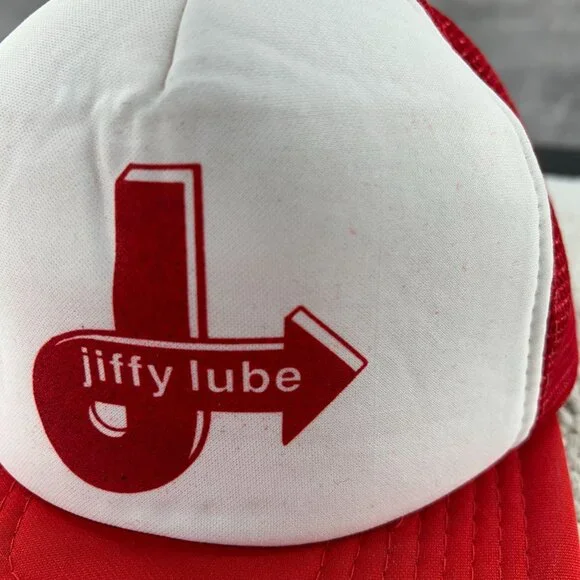 VINTAGE JIFFY LUBE MESH SNAPBACK TRUCKER HAT OSFA TWO TONE CAP - Picture 9 of 10